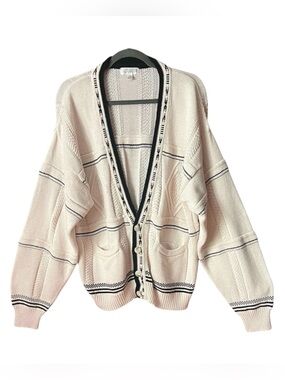 Electric grandpa Reunion  Menswear Button front  Deep V Sweater Cardigan. S